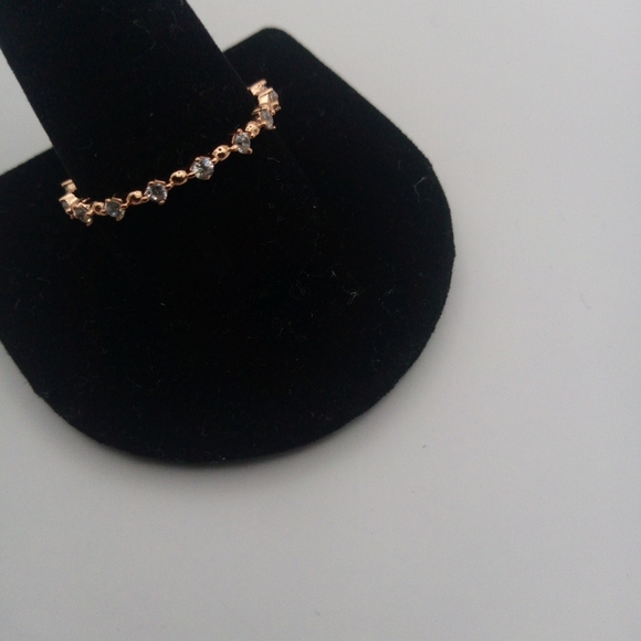 New Gold Sterling Silver Eternity Thin CZ Rin - Picture 1 of 3